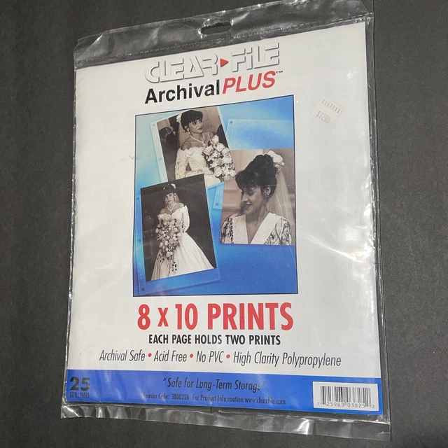 Clear File Archival Plus LOT 8 Packs Of 25 8x10(1) 4x5(1) 4x6 3up(2) 4x6 4up(4)