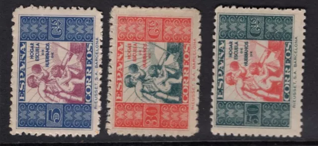 España 1934. Beneficencia. Alegoria. Ed 1 / 4 / 5. Valores claves. MNH. **.