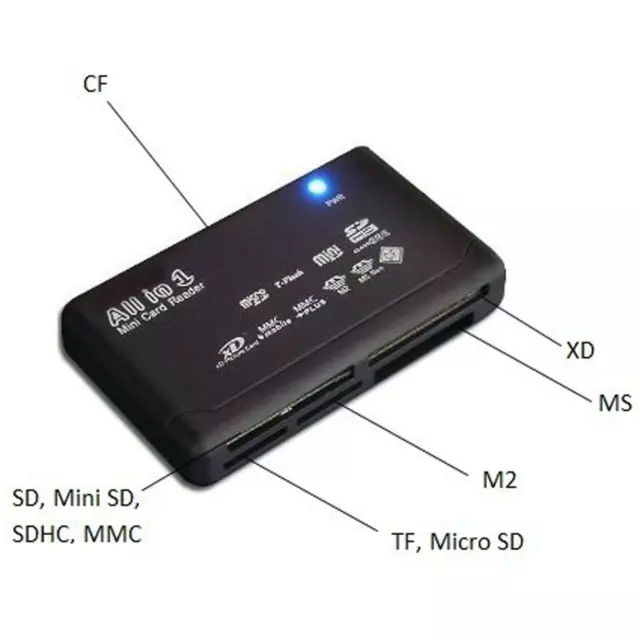 All in One 1 Speicherkartenleser USB Adapter SD SDHC Mini Micro M2 MMC XD CF MS 3