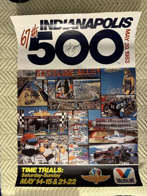 Tom Sneva Signed Poster Indianapolis 500 1983 Indy Car Autographed Cart