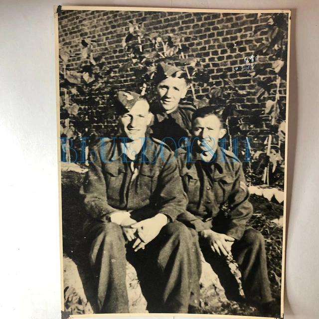 WW2 BRITISH PRISONERS Of War POW's 3 Pals Garden Stalag 21 Poznan 9 x 7 ...