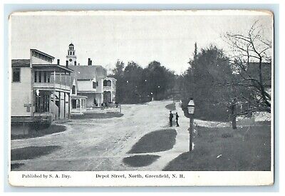 c1910 A View Of Depot Street North Greenfield New Hampshire NH Antique Postcard