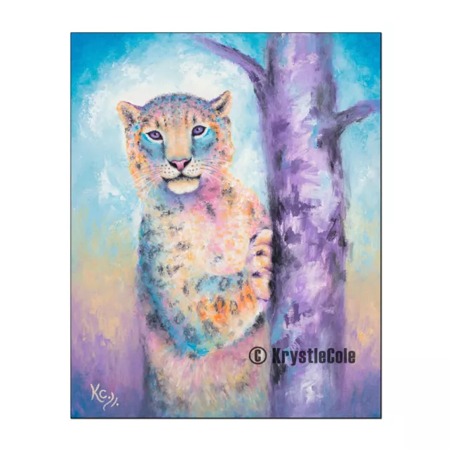 Snow Leopard Art Print on PAPER or CANVAS of Big Cat Painting by Krystle Cole