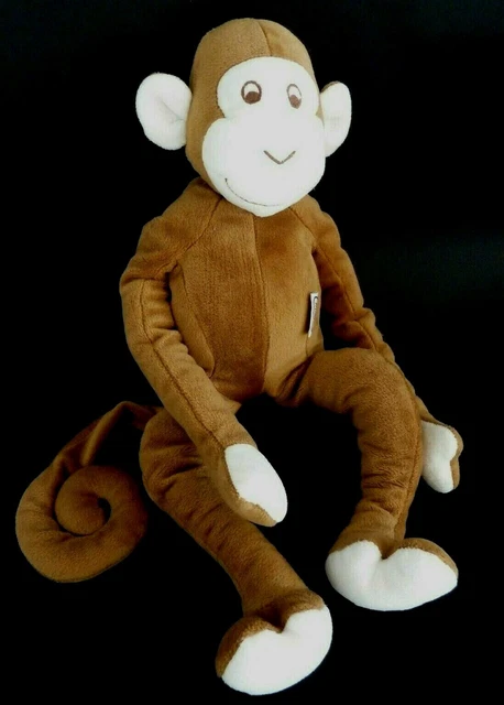 B1. GRAND DOUDOU PELUCHE  AJENA SINGE BEIGE MARRON BLANC 50cm - EXCELLENT ETAT