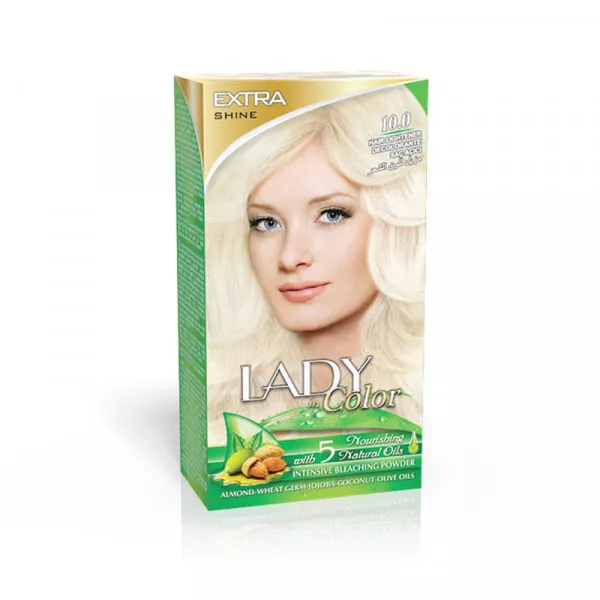 coloration,decoloration pour cheveux permanente blonde platine 10.0 lady 