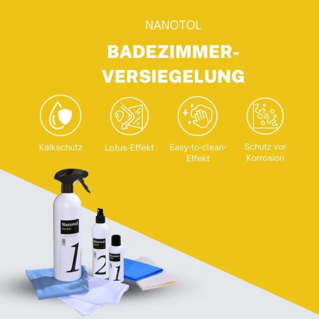 Nanotol Nanoversiegelung Set Badezimmer - Kalkabweiser für Dusche und Badkeramik 2