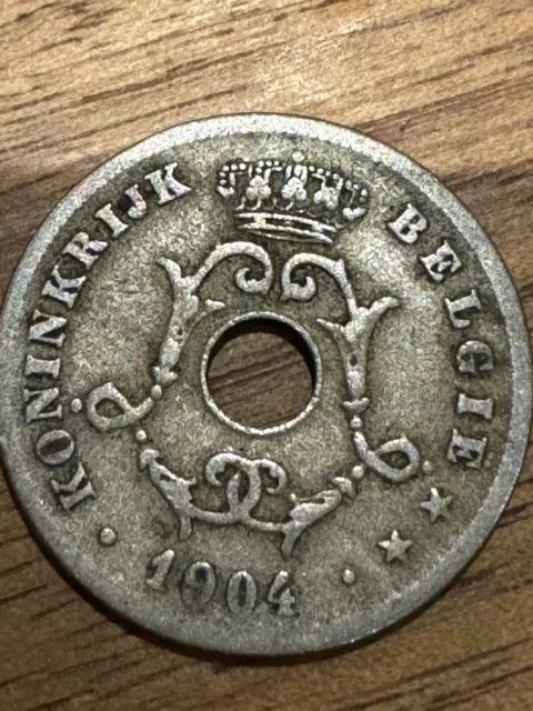 Seltener Vintage 1904 Belgien 10 Cen Centime KONINKRIJK Königreich Belgien