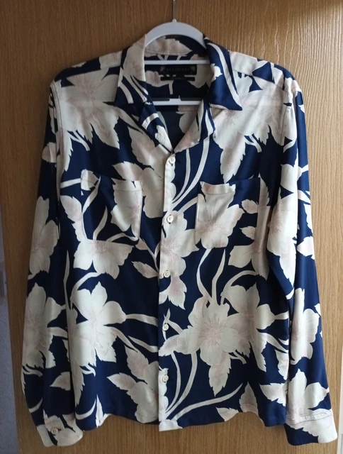 Camicia stampa All Saints DA UOMO UNISEX GARDEN DESIGN taglia SMALL viscosa in perfette condizioni
