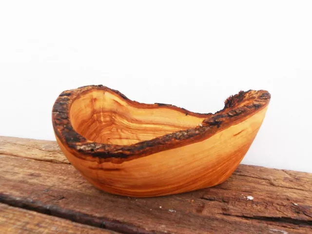 Oval Rustic Bowl, Olive Wooden, Small Bowl for Nibbles, Snacks Bowl, Size L16~18