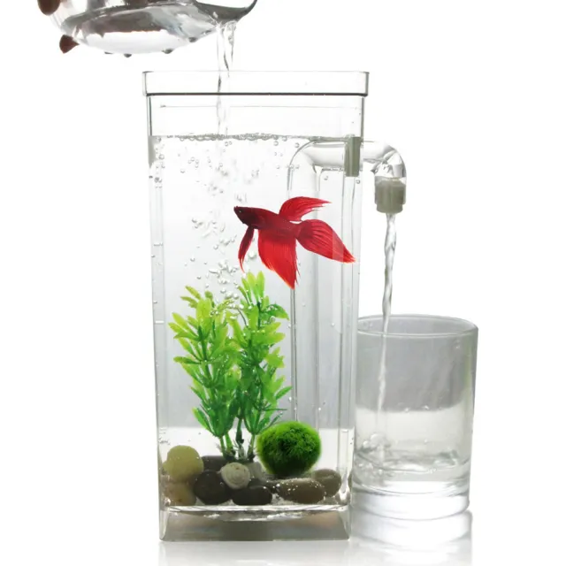 Self Cleaning Tank LED Mini Fish Tank Aquarium Cleaning Convenient VE