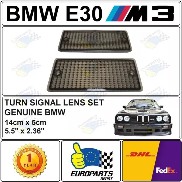 BMW E30 M3 Blinkergläser Original (x2 Blinkerglas) Schwarz Rauch 63131386608