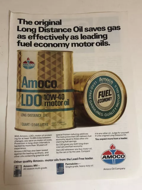 vintage Amoco Motor Oil Print Ad  Advertisement 1979 pa1
