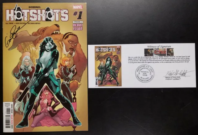 Domino: Hotshots (2019) 1 & 2 EACH SIGNED by Gail Simone with Notarized WOS