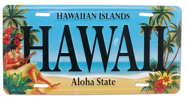 Hawaiian Vintage Hula Girl Hawaii Novelty License Plate Island Decor Tiki Bar NB