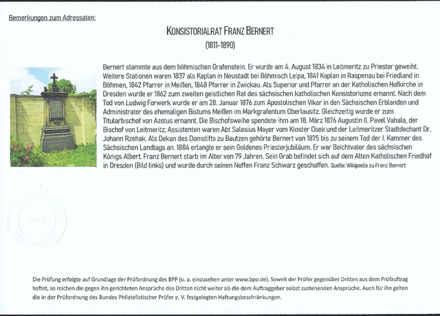 SACHSEN 1855; MiNr. 8I ; 1/2 Ngr.; auf vollst. Faltbrief; BPP BEFUND 3