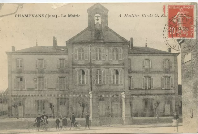 CARTE POSTALE CHAMPVANS JURA LA MAIRIE fente haut gauche