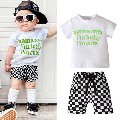 Toddler Baby Girls Boys Summer Short Sleeve Clothes T-Shirt Shorts Outfit Set