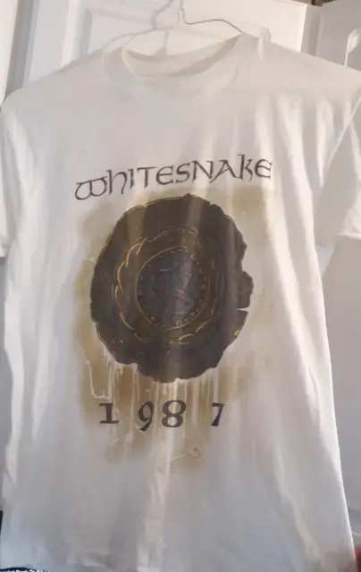 Vintage Whitesnake Concert Tour Shirt 1987 Hard Rock Size Large One Owner