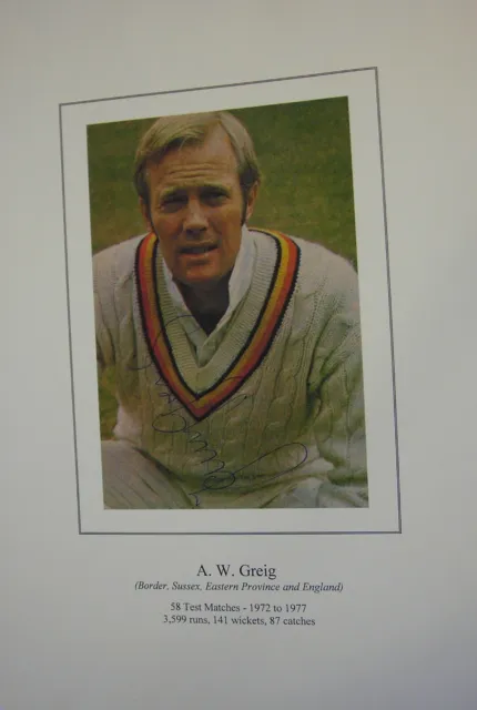 Cricket Memorabilia  A signed colour photograph of Tony Greig