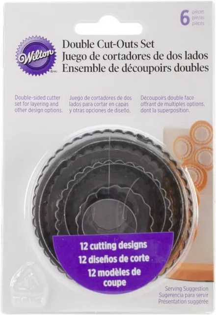 Wilton 6-Piece Nesting Fondant Double Sided Cut Out Cutters, Round