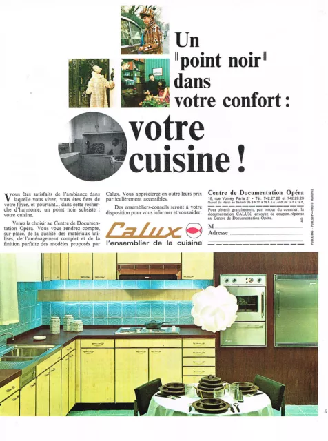 PUBLICITE ADVERTISING 094  1969  CALUX  cuisine équpée ensemblier cuisine