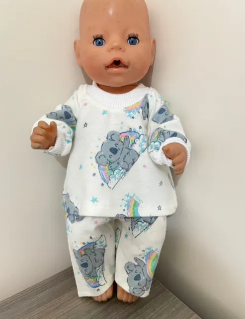 Dolls clothes made to fit 43cm Baby Born Dolls (size Med).  Pyjamas