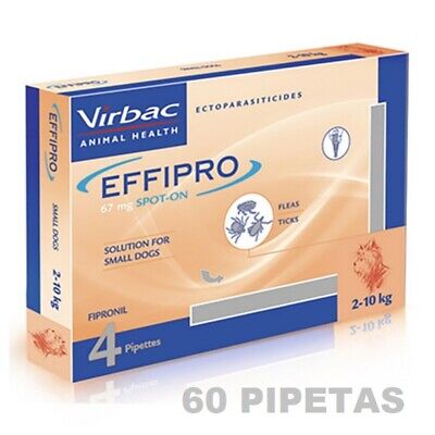 EFFIPRO Spot On 60 Pipetas Antiparasitarias de 67 mg para Perros Pequeños