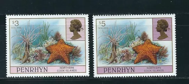 Penrhyn SC # 433-434  Marine Life .  MNH