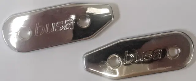 Pair of Suzuki HAYABUSA Metal Chrome Mirror Block Off Plates PRE-OWNED