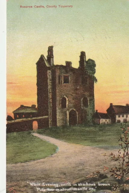 r irish tipperary county eire old antique postcard ireland roscrea castle