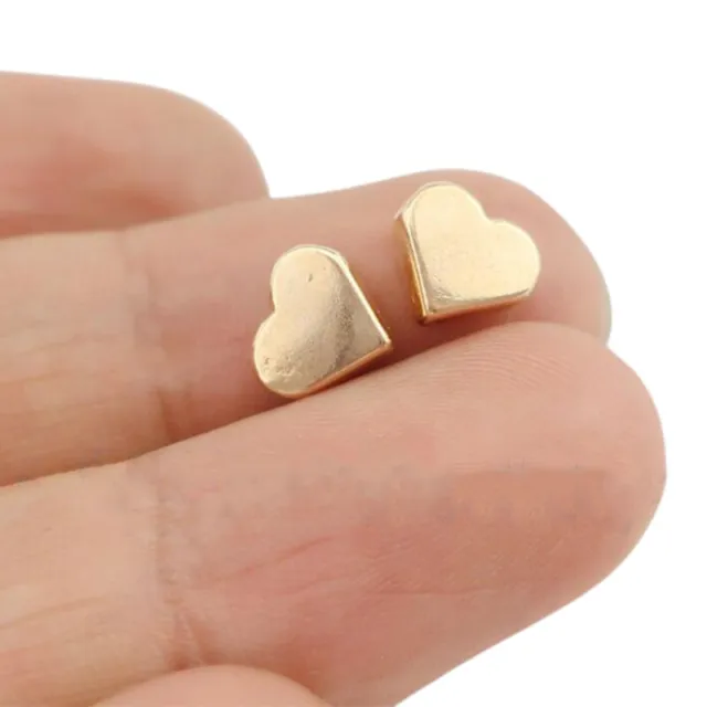 70 Pcs Golden Peach Heart-Shaped Spacer Beads Loose Bead DIY Necklace Bracel-wf