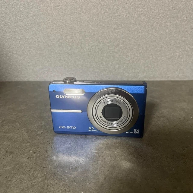 【完動品】　OLYWPUS FE-370 コンパクトデジタルカメラ　ブルー USED]OLYMPUS FE-370 COMPACT Digital Camera Blue 8.0MP 5x