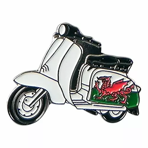 MOD Scooter Wales, Welsh flag Metal Enamelled Pin Badge Lapel Badge XJKB6-25