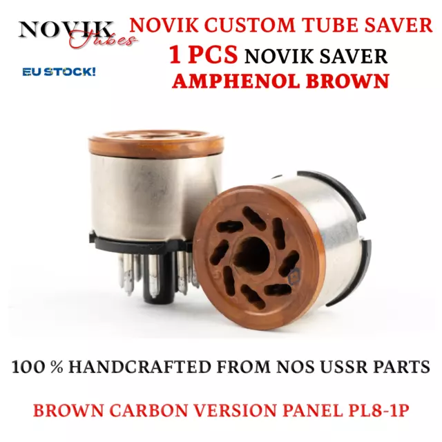 Novik Octal 8 Pin Tube Socket Saver Brown AMPHENOL  For 6L6 6V6 6SN7 EL34 Tubes