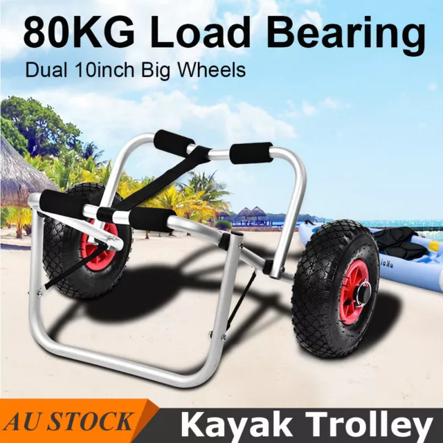 100KG Kayak Trolley Canoe Aluminium Collapsible Wheel Cart Boat Carrier Ski 3m