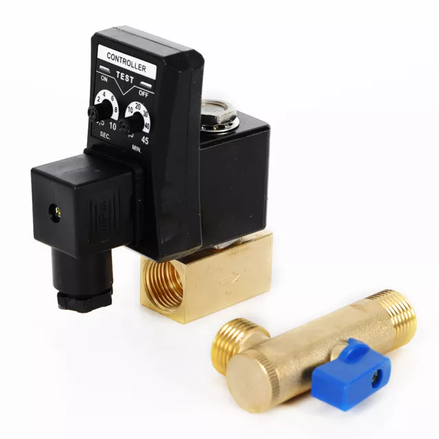 Automatic Electronic Timed Air Tank Water Moisture Drain Valve For Compressor