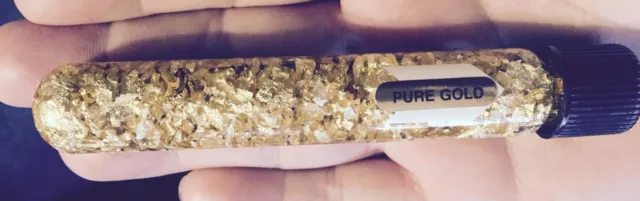 5 Inch Giant Tube Gold Flakes 24 Karet (Pure Gold) Impress Your Friends !! Nice 2