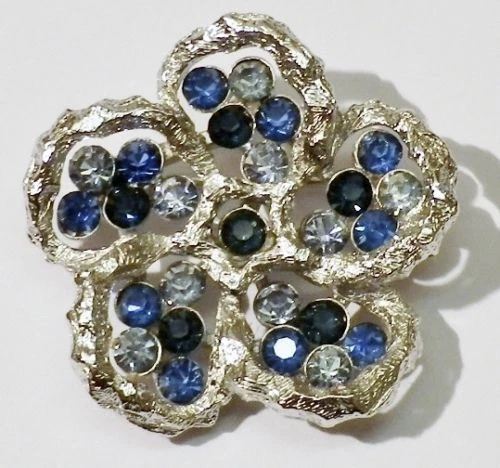 Broche Vintage Ancienne Rare - Or Avec Cristaux Et Améthyste - Modèle 3407 - Occasion Très Bon état