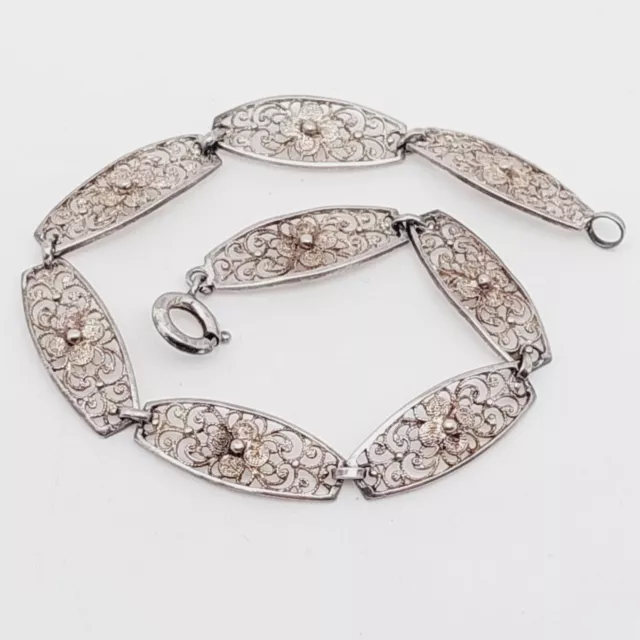 Traumhaftes Antikes Jugendstil Filigranschmuck Armband 835 Silber Trachten