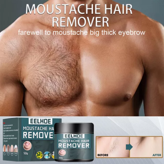 Hair Removal Cream Mens Face Body Beard Moustache Remover Painless Depilation~