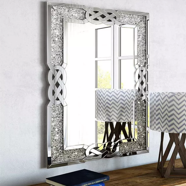 Spiegel Luxus Wandspiegel Dekospiegel Kristall Rahmen Design Flurspiegel 90x60cm 2
