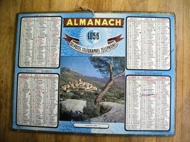 1956 Almanach Des Postes Calendrier Ptt Le Revest Var