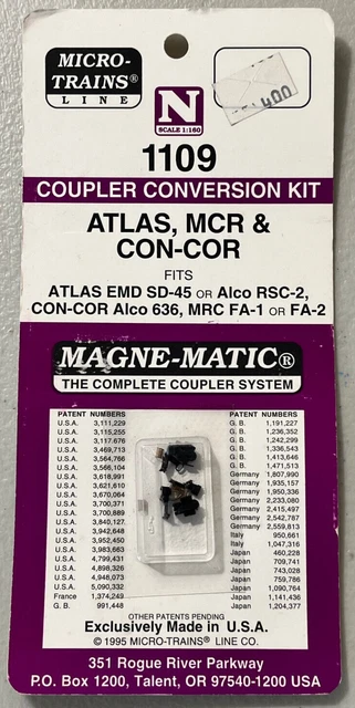 Micro-Trains Line N Scale/Gauge Magne-Matic Coupler Conversion Kit 1109 NIP