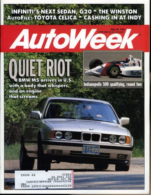 AutoWeek Magazine May 28, 1990 BMW M5 Infiniti's Next Sedan, G20 Toyota Celica