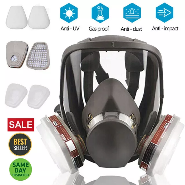 6800 Full Face 7 IN 1 Gas Mask Chemical Vapor Paint Spray Respirator with Filter