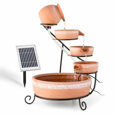 Kaskaden Fontana Solare Fontana Cascata Pozzo Giardino Illuminazione a LED TERRACOTTA 