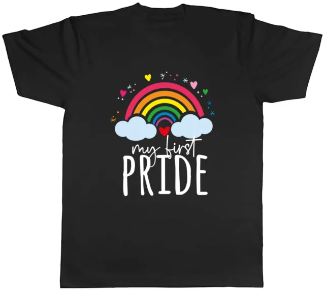 My First Pride With Rainbow Clouds Mens Unisex T-Shirt Tee Gift