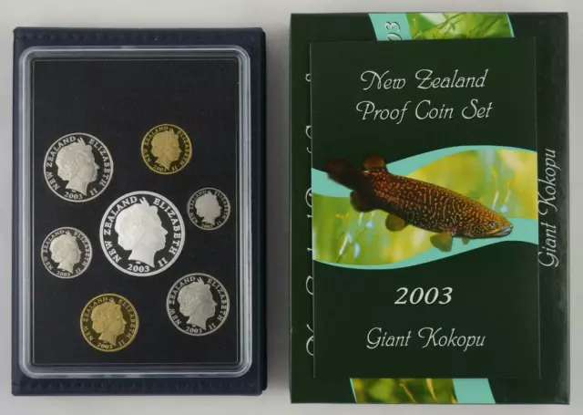 New Zealand - 2003 - Annual Proof Coin Set - Giant Kokopu 2
