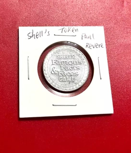 Shells famous facts and faces game token Paul Revere Aluminum