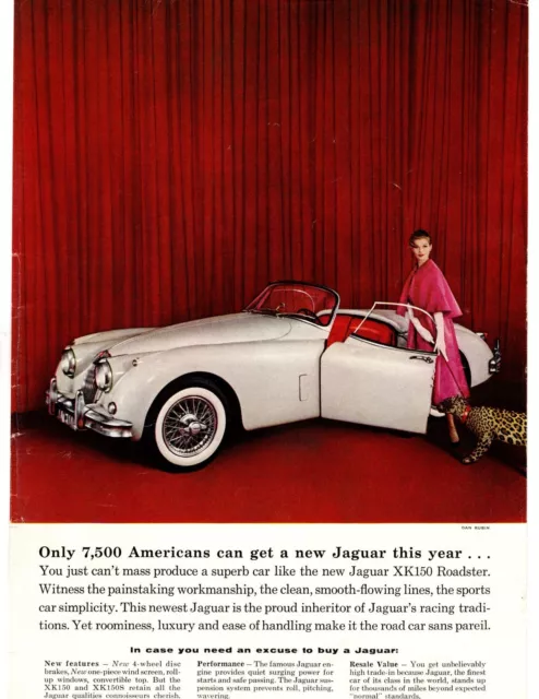 1959 Jaguar XK150S Roadster Convertible 3781cc DOHC Straight Six Engine Print Ad